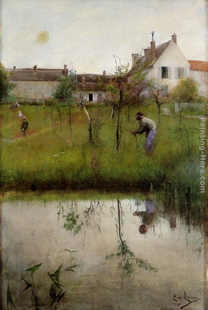 Carl Larsson The Old Man and the New Trees